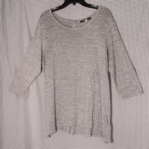 COIN 1804 Gray Button-Back Tunic Fall Sweater Top 2X - Picture 1 of 8